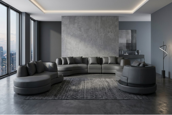 Luxury Living Narożnik Skóra Deko Ustawić Krajobraz Podkładka Narożnik XXL Duża Sofa