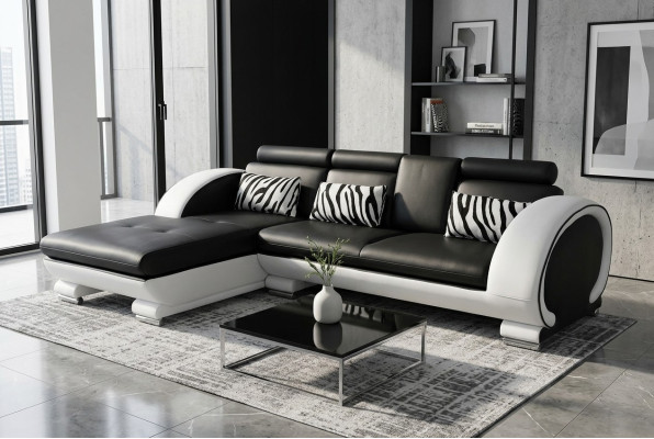 Narożnik Sofa Skóra Kanapa Narożnik Ustaw Living Narożnik Krajobraz L Kształt Podkładki Nowy Design