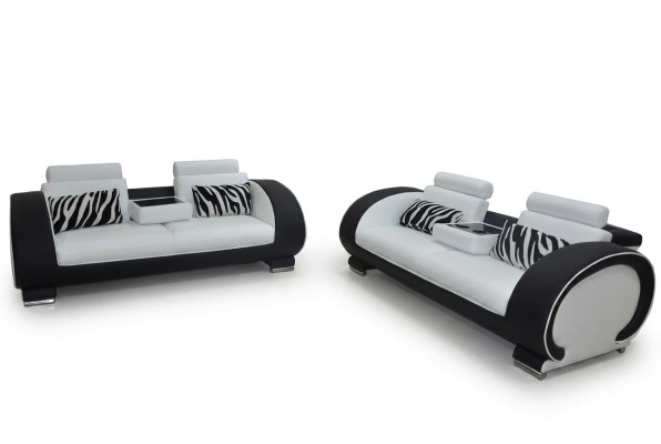 Sofa Kanapa Siedziba Podkładka Komplet Ustawić 3+3 Sofy Designerskie Kanapy Skóra