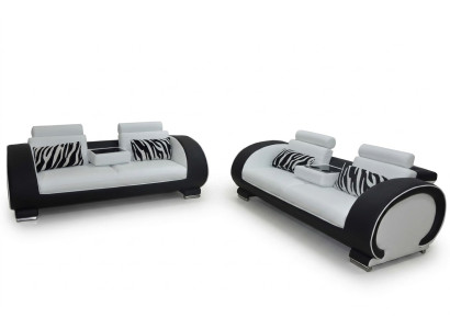 Sofa Kanapa Siedziba Podkładka Komplet Ustawić 3+3 Sofy Designerskie Kanapy Skóra