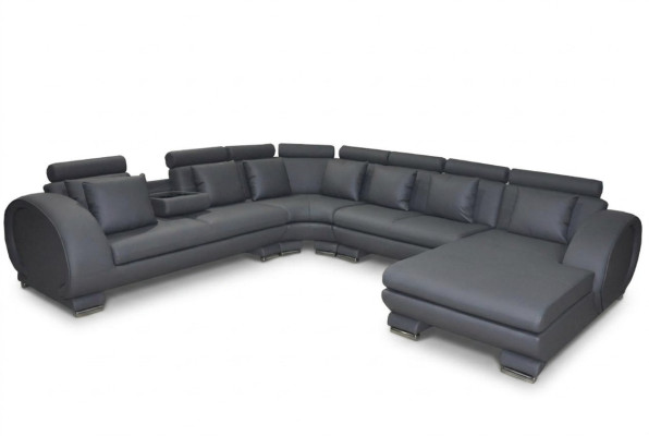 Narożnik Skóra Sofa Kanapa Podkładka Siedziba Żywy krajobraz Design XXL Kształt U