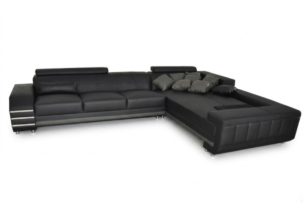 Narożnik Skóra Sofa Kanapa Podkładka Siedziba Ustaw Żywy krajobraz Design XXL