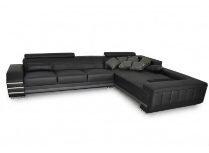 Narożnik Skóra Sofa Kanapa Podkładka Siedziba Ustaw Żywy krajobraz Design XXL