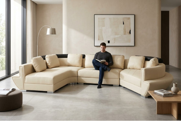 Okrągły Narożnik Sofa Kanapa Podkładka XXL Duża Okrągły Kanapa Żywy krajobraz U Form A1137