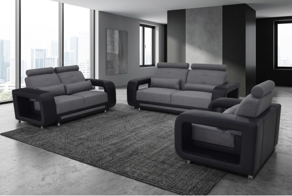 Sofa Ustawić Kanapa Podkładka Design Siedziba Kompletny Zestaw Skóra Materiał Obcios Nowy