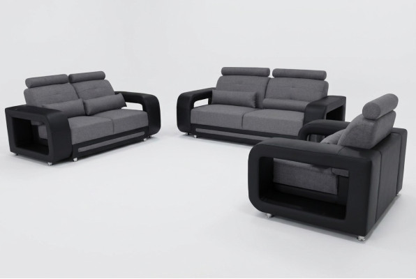 Sofa Ustawić Kanapa Podkładka Design Siedziba Kompletny Zestaw Skóra Materiał Obcios Nowy