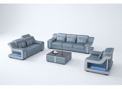 Designerska Sofa Kanapa 3+2 Siedziba Podkładka Skóra Kanapy Duże Sofy Podświetlane