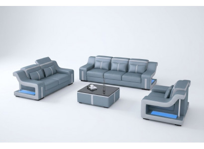 Designerska Sofa Kanapa 3+2 Siedziba Podkładka Skóra Kanapy Duże Sofy Podświetlane