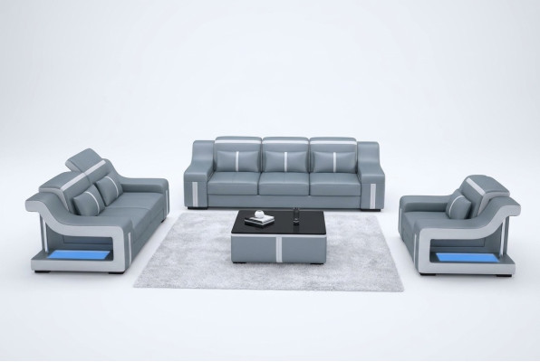 Designerska sofa trzyosobowa kanapa 3 siedziba podkładka skóry kanapy duże sofy