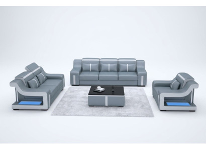 Designerska sofa trzyosobowa kanapa 3 siedziba podkładka skóry kanapy duże sofy