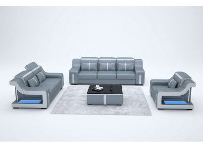 Designerska sofa trzyosobowa kanapa 3 siedziba podkładka skóry kanapy duże sofy