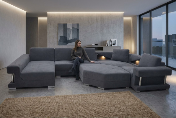 Narożnik Sofa Couch Podkładka Narożnik Living Pokój Landscape Designer CouchesTextil A1131