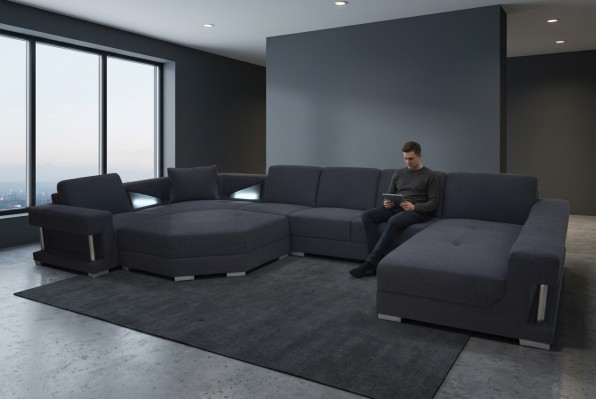 Narożnik Sofa Kanapa Podkładka Narożnik Living Pokój Projektant krajobrazu CouchesTextil A1131-