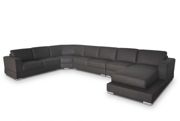 Narożnik Skóra Modern XXL Couch Żywy krajobraz Skórzana Sofa Sofa Kształt U A1127