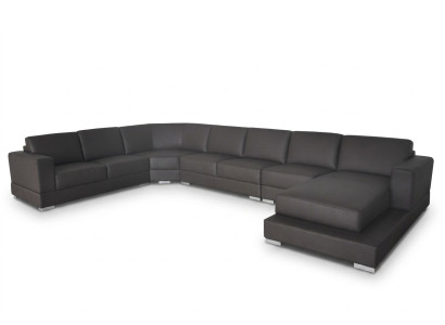 Narożnik Skóra Modern XXL Couch Żywy krajobraz Skórzana Sofa Sofa Kształt U A1127