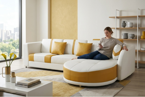 Narożnik Sofa Kanapa Podkładka Narożnik Living Pokój Landscape Deco Designerskie Kanapy