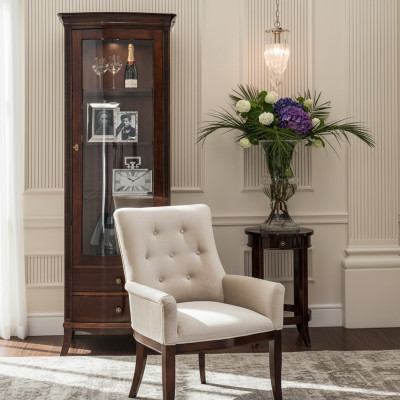 Biały Chesterfield Fotel TV Fotel RelaxFotel luksusowy, jednomiejscowy fotel