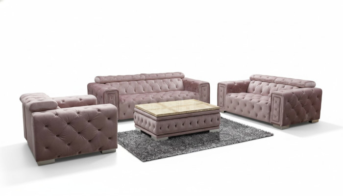 Klasyczna sofa z designem Chesterfield 3+1-osobowa Kanapa Komplet wyściółki Materiałowo Nowa