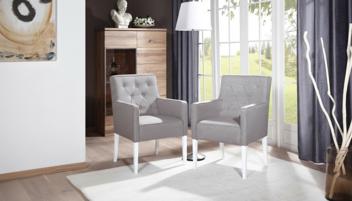 Chesterfield Krzesło Zestaw 2x Fotel Ustawić Siedziba Podkładka Aksamit New Krzesła Grupa