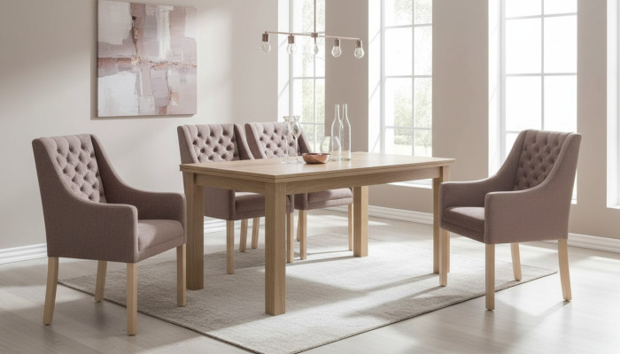 Chesterfield Krzesło Scenografia Lehn Podkładka Ustawić Fotel Grupa 4x Nowa Krzesła