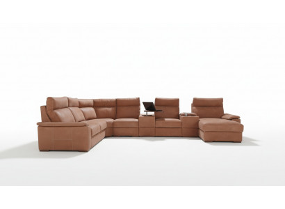 Meble do siedzenia w kształcie litery L z półką, schładzalnikiem, funkcją łóżka - sofa do spania, kanapa.