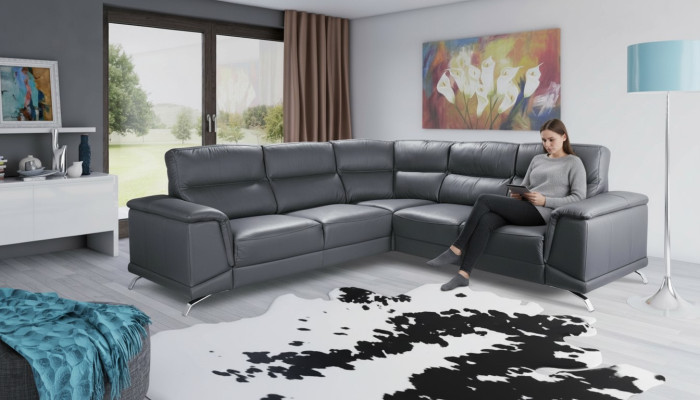 Eck Garnitur Heim Kino Sofa Couch Polster Couchen Sofas Relax Fußstützen Leder Narożnik zestaw kino domowe Sofa kanapa Tapicerka Sofy Relaks Podnóżki Skóra