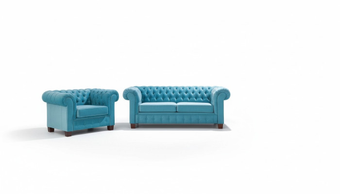 Chesterfield 2+1+1 Zestaw sofowy Couch Podkładka Siedziba Ustawić Sofa Couches