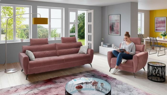Skóra Design Couch Podkładka Siedziba 2+1+1 Sofa Obcios sztuczna skóra Zestaw Ustawić