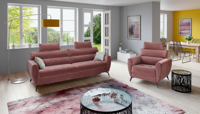 Skóra Design Couch Podkładka Siedziba 2+1+1 Sofa Obcios sztuczna skóra Zestaw Ustawić