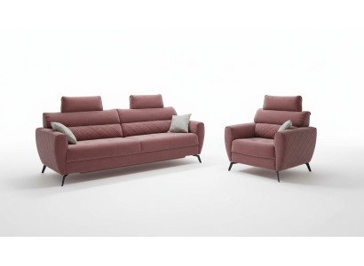 Skóra Design Couch Podkładka Siedziba 2+1+1 Sofa Obcios sztuczna skóra Zestaw Ustawić