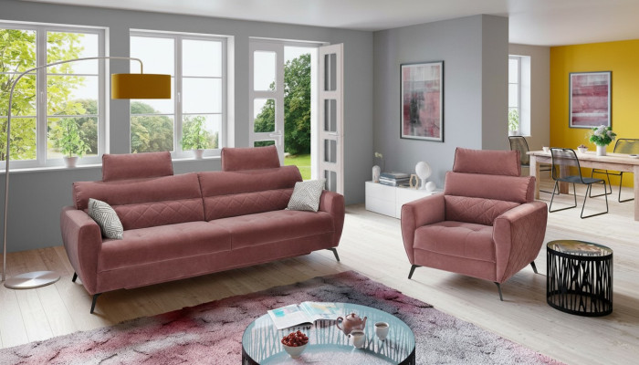 Skóra Design Couch Podkładka Siedziba 2+1 Sofa Obcios sztuczna skóra Zestaw Ustawić Nowość