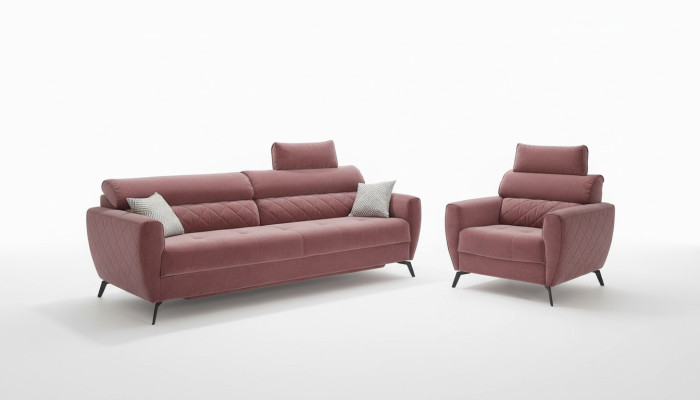 Skóra Design Couch Podkładka Siedziba 2+1 Sofa Obcios sztuczna skóra Zestaw Ustawić Nowość