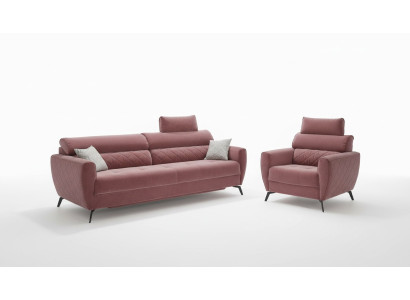 Skóra Design Couch Podkładka Siedziba 2+1 Sofa Obcios sztuczna skóra Zestaw Ustawić Nowość