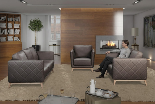 Skóra Design Couch Podkładka Siedziba 3+1+1 Ustawić Sofa Obcios sztuczna skóra