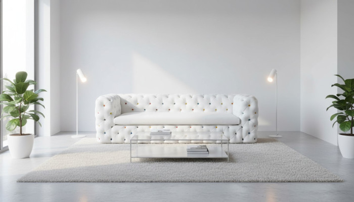XXL Design Sofa Couch Podkładka 4 miejsce do siedzenia English Chesterfield Aksamit Sofy Kanapy