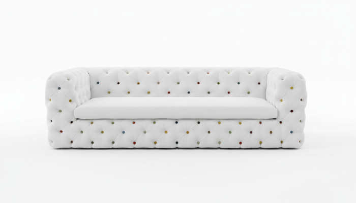 XXL Design Sofa Couch Podkładka 4 miejsce do siedzenia English Chesterfield Aksamit Sofy Kanapy