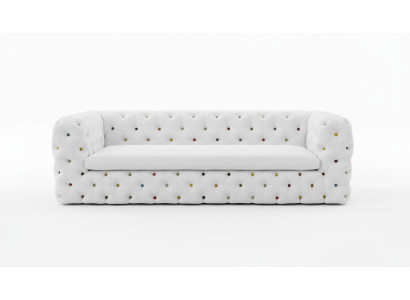 XXL Design Sofa Couch Podkładka 4 miejsce do siedzenia English Chesterfield Aksamit Sofy Kanapy
