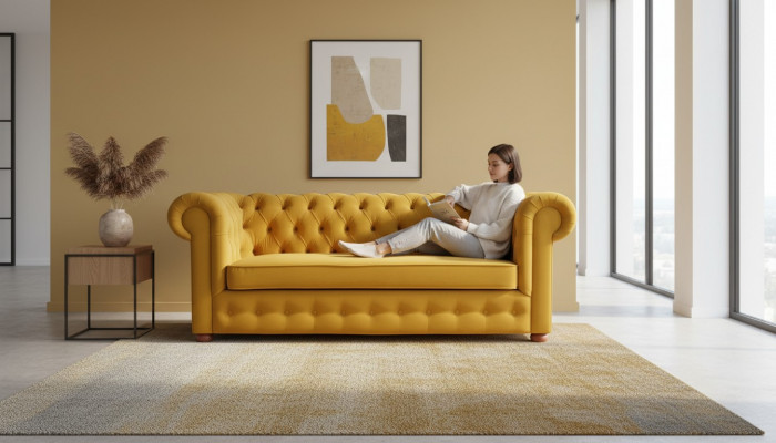 Chesterfield trzyosobowa kanapa Aksamit Podkładka Sofa rozkładana Funkcja łóżka Nowość