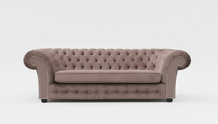 Sofa 3 miejsce do siedzenia Material Design Couch Podkładka Sofy Włókienniczy Modern Chesterfield Beige