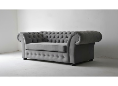 Sofa 3 miejsce do siedzenia Material Design Couch Podkładka Sofy Włókienniczy Modern Chesterfield Grey