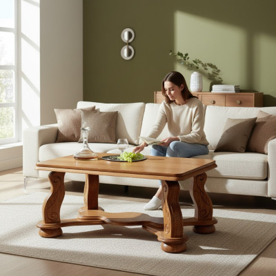 Prawdziwe drewno Tabela Classic stolik kawowy Sofa Side stoły Drewno Praca fizyczna