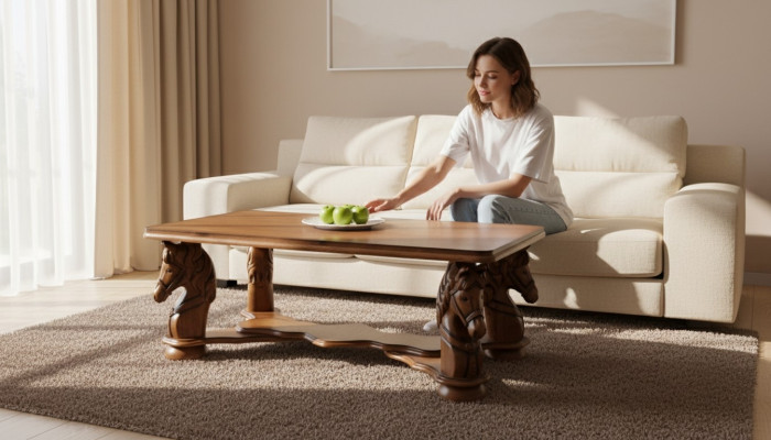 Praca fizyczna salon Tabela Classic Couch stoły Drewno Rzeźbione