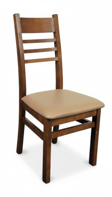 Fotel Krzesło Design Drewno Podkładka Modern Krzesła Gastro jadalnia 100% Skóra