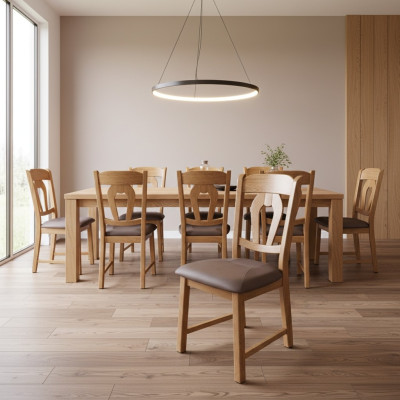 Design Krzesło Zestaw 2x Fotel Drewno Włókienniczy Krzesła Gastro Materiał jadalnia Nowa Podkładka