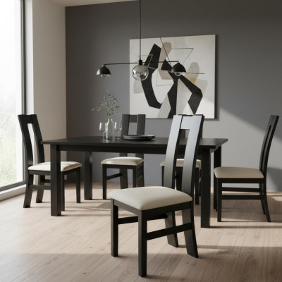 Design Krzesło Zestaw 2x Fotel Drewno Włókienniczy Podkładka Krzesła Gastro Material jadalnia