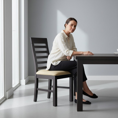 Design Fotel Zestaw Podkładek 6x Krzesła Krzesło Drewno Włókienniczy Gastro jadalnia Material