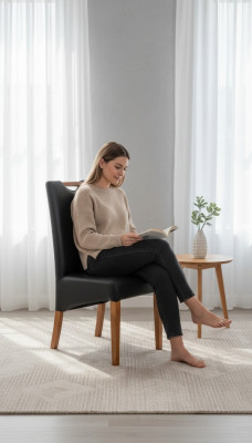 Design Fotel Zestaw Podkładek 4x Krzesło Drewno 100% Skóra Krzesła Gastro jadalnia