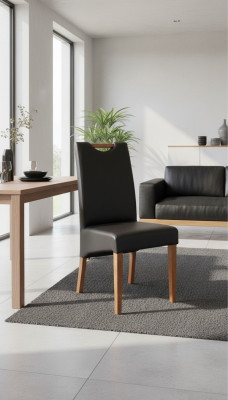Design Fotel Zestaw Podkładek 4x Krzesło Drewno 100% Skóra Krzesła Gastro jadalnia