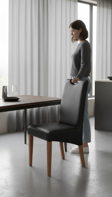 Design Krzesło Grupa 6x Krzesła Zestaw Fotel 100% Skóra Nowa jadalnia