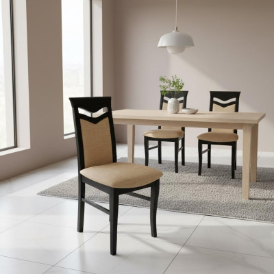 Fotel Krzesło Designer Drewno Materiał Podkładka Krzesła Gastro jadalnia Włókienniczy
